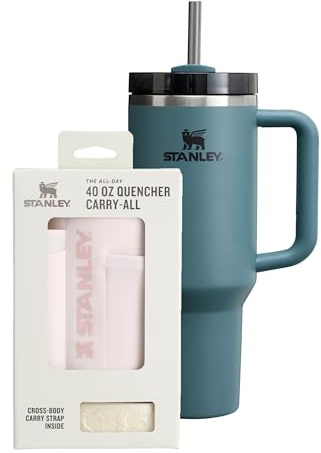 STANLEY 1913 Quencher H2.0 1.2L + Carry-All - Blue Spruce | Cold For 11 Hours - Iced For 48 Hours - Includes All-Day Quencher Carry-All