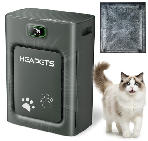 Pet Air Purifier for Home Large Room 2500 Sq Ft, H13 HEPA Double-Sided Filter with Washable Pre-filter, Adsorbs Pet Hair Dander Odor Allergies Smoke Dust,PM2.5 Air Quality Monitor,Auto Mode,P358 Black
