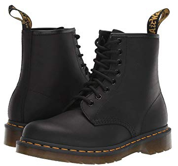 Dr. Martens 1460 8 Eye Boot, Botas de cuero Unisex, Negro (Black Greasy), 45 EU