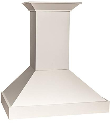 ZLINE 36 in. Wooden Wall Mount Range Hood in Cottage White - Includes Motor