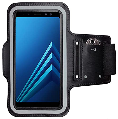 CoverKingz Brassard de Sport pour Samsung Galaxy A8 2018 - Brassard pour Smartphone, Accessoire de Sport avec Poche pour Les clés Galaxy A8 - Accessoire Sport, Brassard téléphone Portable Noir