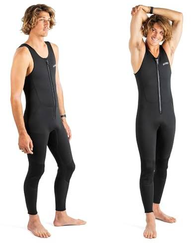 Osprey Herr 3 mm lång John ärmlös våtdräkt med dragkedja framtill och ergonomisk panel – icke-ärm vattensport paddleboarding segeldräkt