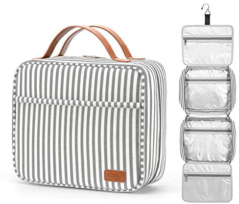 Kulturtasche zum Aufhängen große Reise Kulturbeutel zum Aufhängen Kosmetiktasche Make-up-Organizer mit 4 Fächern und 1 Stabilen Haken für Damen