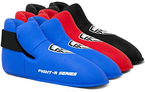 RingMaster Sports Semi Contact Full Boots Foot Protector Taekwondo Kickboxing K1 Martial Arts (Blue, Extra Large)