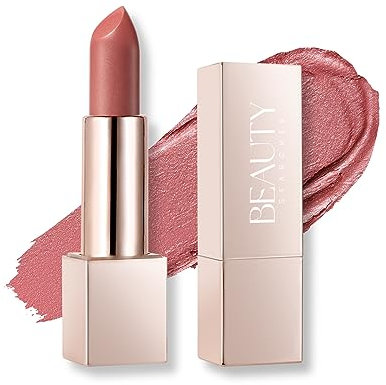 Beauty Searcher Rouge à Lèvres Metallic 3D Bright face rouge à Lèvres Hydratant Maquillage à Lèvres No Stick Cup Longue Durée Rouge à Lèvres Imperméable Brillant(Honey Peach Coral)