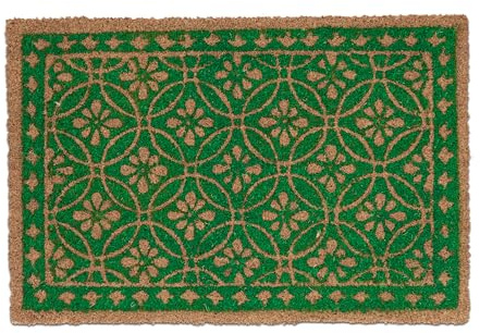 Relaxdays Paillasson Coco, Tapis à Motif, 60x40 cm, antidérapant, résistant aux intempéries, intérieur/extérieur, coloré