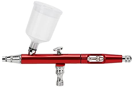 LetCart Airbrush pistol målning airbrush pistol, extern justering gör-det-själv handsprayverktyg för kakor, reklam, röd