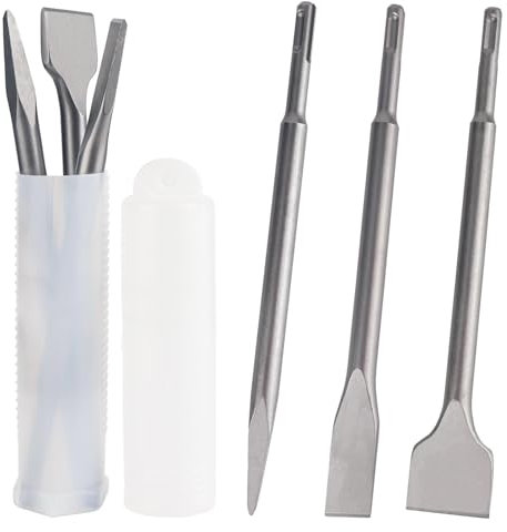 YHNDECO Juego de cinceles de 3 piezas, cincel puntiagudo, martillo SDS Plus, juego de cinceles, martillo de demolición de hormigón, SDS, juego de cinceles SDS Max para martillo perforador para