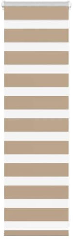 vidaXL Zebrarollo Sandbraun 50x100 cm Stoffbreite 45,9 cm Polyester, Zebra-Rollo, Doppelrollo, Zebra-Jalousie für Fenster, Doppelrollo, Zebra-Rollo
