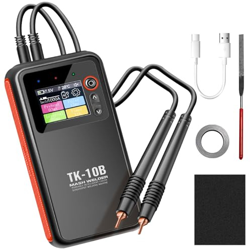 Soldador por puntos, soldador inteligente de doble pulso con pantalla TFT LC, mini soldador portátil de 99 engranajes, soldadura por puntos ajustable de 0,1 mm a 0,25 mm para reparación de batería de