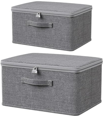 Generisch Scatola richiudibile, 2 pezzi, pieghevole, con coperchio, pieghevole, organizer per guardaroba, giocattoli o sotto il letto