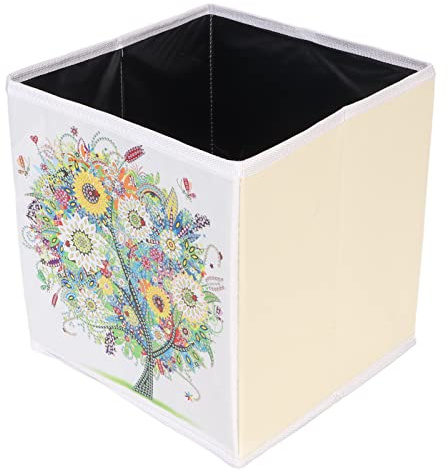 Haofy Caja de Almacenamiento Plegable con Kit de Pintura de Diamantes de Imitación, Diseño Reflectante 3D, Piedras de Resina Uniformes para Organizador de Cajones del Hogar, Actividades Artesanales,
