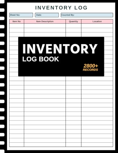 Inventory Log Book: Simple Business Inventory Tracker Log Sheets Book For Small Business and Personal Use - Stock Record Notebook for Tracking Products, Supplies & Equipment