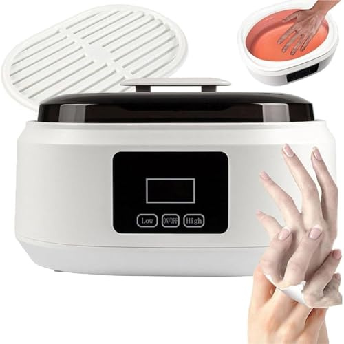 Paraffin Wax Bath for Hands and Feet,White Hand Wax Paraffin Machine with LED Display, 2L Large-Capacity and Two Temperature Control, Fast Heating & Non-Stick Pot Design for Dorms, Offices