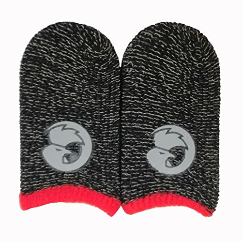 HUAYUWA Lot de 2 Manchons de Protection pour téléphone Portable - Anti-Transpiration - Respirants - sans Coutures - pour écran Tactile - Antidérapants - pour PUBG/Rules of Survival, Noir + Rouge 1