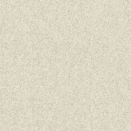 Belgravia Decor Ciara Glitter Texture Fabric Plain Vinyl Wallpaper Cream 4403