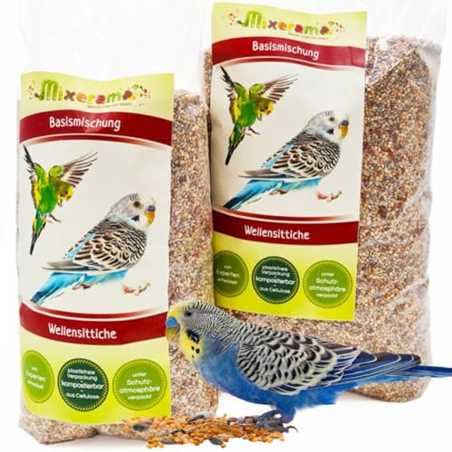 Mixerama Wellensittiche Basismischung - natürliches Futter für den Wellensittich Sittichfutter Vogelfutter