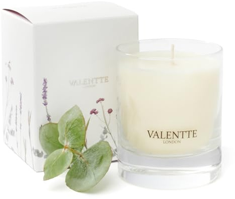 Soy Wax Scented Candle, Aromatherapy Essential Oils, Natural Ingredients, Long Lasting Fragrance, 40 Hours Burning Time, Made in The UK (Jasmine and Rosewood, 150g) - Valentte
