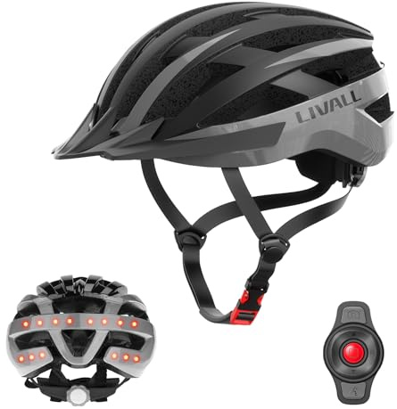 LIVALL Casco Bici da Corsa Bluetooth con Luce LED, Casco Bicicletta Smart con Telecomando, Allarme SOS e Microfono e Altoparlante Integrati, Uomo e Donna