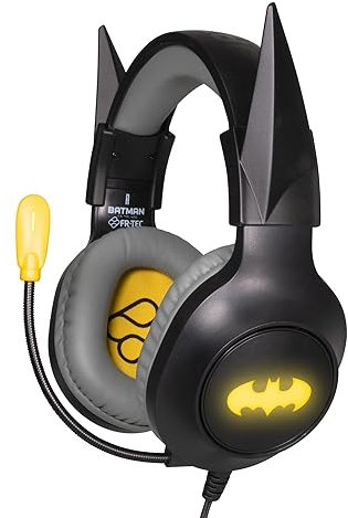FRTEC - Auriculares Gaming Batman con Cable y Luz LED RGB, para Playstation 5, PS4, Xbox Series X/S, Xbox One, Nintendo Switch, PC, Mac