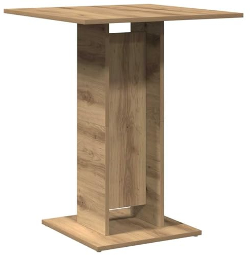 vidaXL bistro table - artisan oak, modern square dining/coffee table - engineered wood brown, 60x60x75 cm - versatile kitchen/office decor