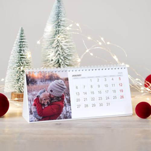 Wanapix | Calendario Personalizado 2026 de Mesa | En Español | Calendario Sobremesa 2026 | Calendario Rectangular - 25,5x14,2 cm | 100% Personalizado