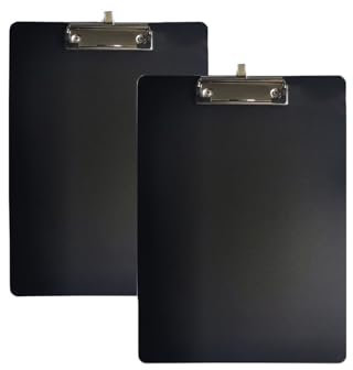 Presse Papiers A4,2 PCS Planchettes à Pince et Porte-Formulaires,Planchettes à Pince A4 avec Rangement,Porte Document,Presse Papiers en Plastique avec Clip de Suspension Rétractable pour École