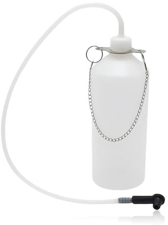 Brake and Clutch Fluid Bleeding Bottle,Fluid Extractor with Hanging Hook,1L Motorcycle Brake Bleeder Kit with 60cm Tube and Rubber Connector Adapter for All Brake Systems Cars ATVs Dirt Bike Scooters