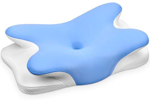 Ehomfory Almohada Cervicales y Cuello, Almohada Cervical Almohada Antironquidos, Almohada Ergonómica para Dormir de Lado, Boca Arriba y Boca Abajo, 67x37x9/12 CM