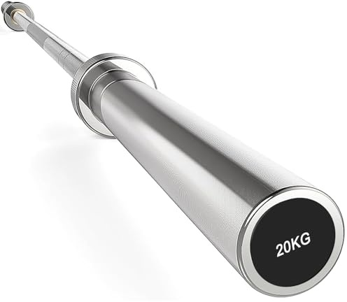 Olympia Barre d'haltère longue 20 kg 2,2 m multi-usage pour homme et femme pour haltérophilie, haltérophilie, gym, entraînement, entraînement avec poignée de 28 mm