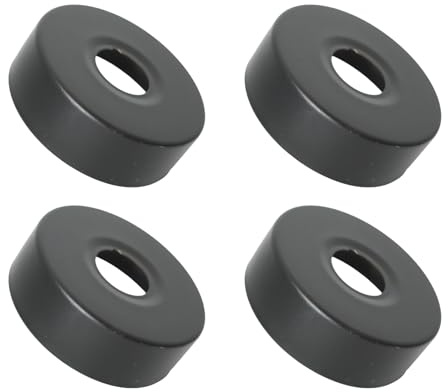 Hugwish Rosettes for Shower Fittings 3/4’ 27 mm x 80 mm x 25 mm in Height, 4 Pieces, Rosette for tap, Internal tap ø 26 mm, Rosettes for Fittings, Shower Fitting (27mm x 80mm x 25mm Black)