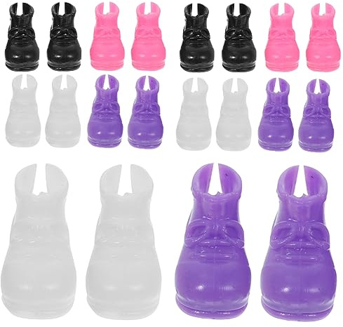 Miniature Doll Shoes 20pcs Plastic Flat Shoes Accessory