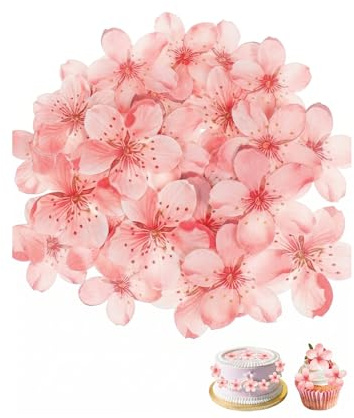 QEQSHQO Fiori di Ciliegio per Torte 50 Pezzi Rosa | Decorazioni per Compleanno, Matrimonio, Cupcake & Feste