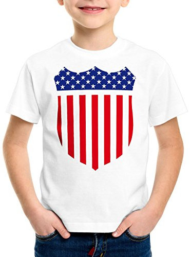 style3 USA Amerika Medal Medaille Wappen Flagge Kinder T-Shirt, Größe:152