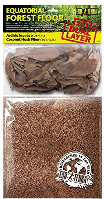 Exo Terra Equatorial Forest Floor, Äquatorialwald Substrat, Ardisie Blätter und gemahlene Fasern der Kokosnussschale, 100% natürliches Substrat, 4,4L
