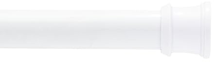 Kenney KN609C/10 Twist & Fit No Tools Camlock Tension Easy Install Shower Curtain Rod with Non-Slip, Non-Scratch Ends, 42-72 Adjustable Length, White, 1 Diameter Rust Resistant Steel Tube