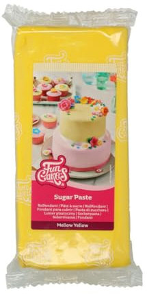 FunCakes Pasta di Zucchero Mellow Yellow: facile da usare, liscia, flessibile, morbida e pieghevole, perfetta per decorare torte, halal, kosher e senza glutine - 1000 g
