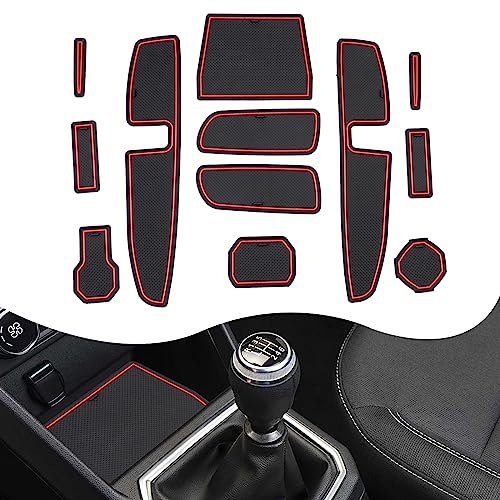 YEE PIN Sandero 3 Gummimatten Kompatibel mit Dacia Sandero 3 III/Dacia sandero stepway iii 2021-2023 Matten rutschfeste für Mittelkonsole Aufbewahrungsbox Innenausstattung (Rot)