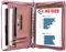 KISSKI A5 Schreibmappe Leder für Damen, 6 Ringbuch Konferenzmappe, Veganes Leder Aktenmappe mit Stift-/Kartenhalter, 10,6 x 7,6 Zoll für Klemmbrett, Tablet für iPad Mini/Air 2, Pink
