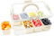 Snack Aufbewahrungsbox, Snackteller mit Fächern, Küche Snackteller mit deckel, Snackbox Organizer, Transportbox Snackbox für Süßigkeiten Veggie Keks Obst Nüsse, Snackschale mit Deckel und Griff