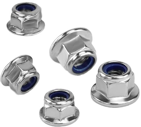 CALLYSONIC Muttern M8/M6 Edelstahl, Sechskantmuttern, Edelstahl Mutter, Selbstsichernde Muttern, Sicherungsmuttern, Flanschmuttern, 5 Stück Kontermuttern Stoppmuttern Set, für Schrauben Muttern