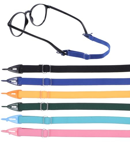 JIEYAO 6 lanières ajustables pour lunettes d'enfants, bande élastique pour lunettes de soleil, dispositifs de retenue de sécurité, lanière sportive pour étudiants