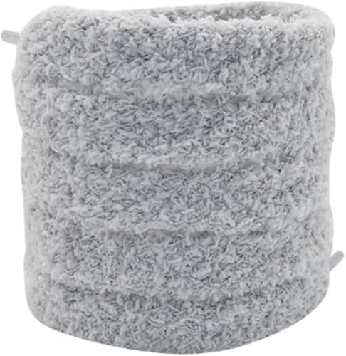Codulu fluffiga skosnören plysch skosnören 1,5 cm platta ersättningar skosnören för kvinnor barn sneaker atletisk stövel vardagsskor – 100 cm –, Grått, 100
