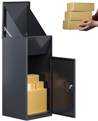 3FlexHome Caladrius Extra Large Parcel Box with Combination Lock, Delivery Box with Secure Front Access, Durable, Lockable Weatherproof Outdoor Parcel Drop Box For Multiple Packages (GREY)