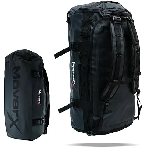 MoverX 60L Hiking Backpack, Gym Bag, Camping Rucksack, Trekking Waterproof Backpack, Holdall Duffle Bag, Travelling Large Rucksack, Festival Sports Outdoor Cycling back pack for Women Men, Black