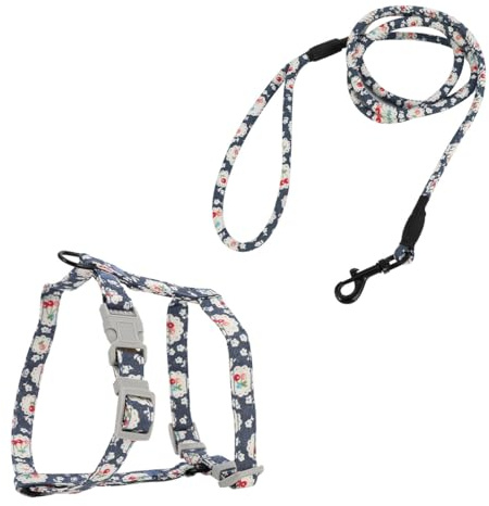 Abaodam Pettorina per Cani e Gatti Design Floreale in Cotone Traspirante e Confortevole, per Passeggiate All'aperto e Addestramento Pet Sicuro