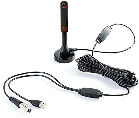 L11C DVBT2 Antenne Full HD 30dbi Leistungsstarke DVB-T2 Antenne HD TV Verstärker mit 5m Kabel, USB und Koax Stecker antenne mit stabilen Magnetfuß
