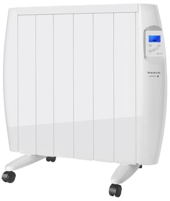 Taurus - Emisor Térmico WIFI Malbork Connect 1200W | 3 Modos + Temperatura Ajustable | Ruedas + Soporte | Radiador Eléctrico APP Alexa Google Home | Apto Baños IP24 | Pantalla LCD | 12m2 | 58x61.5x8