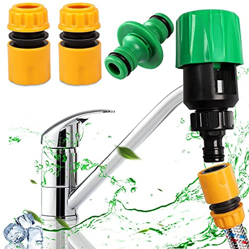 Universal Hose Connector and Tap Adaptor - Quick Fitting Mixer for Garden, Bathroom, Indoor and Outdoor Use (4 Pack)