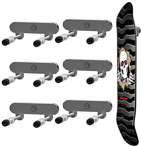 ezbnb 6 Packs Skateboard Wall Mount Aluminum Skateboard Hanger for Skateboard Deck Display Skateboards Storage Horizontal & Floats Vertically